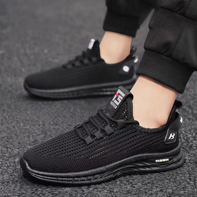 Men's Shoes 2025 New Summer Breathable Casual Sports Mesh Shoes Running Soft Sole Fly Woven Mesh Men's Trendy Shoes