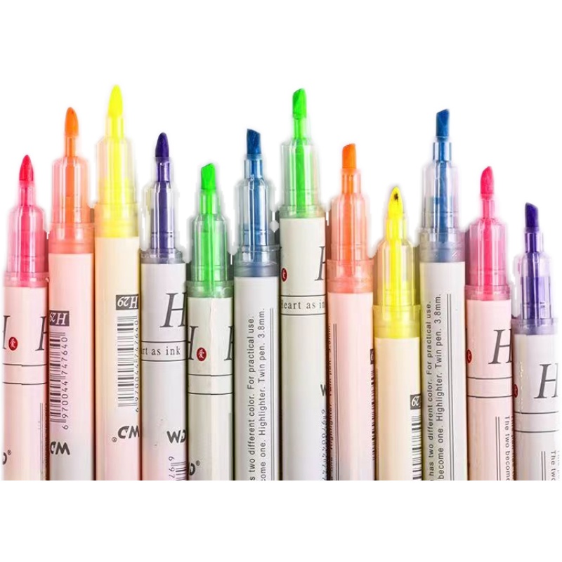 Pluma fluorescente de doble cabeza única creativa marcado marcador estudiante graffiti pluma color caramelo pintura acuarela pluma
