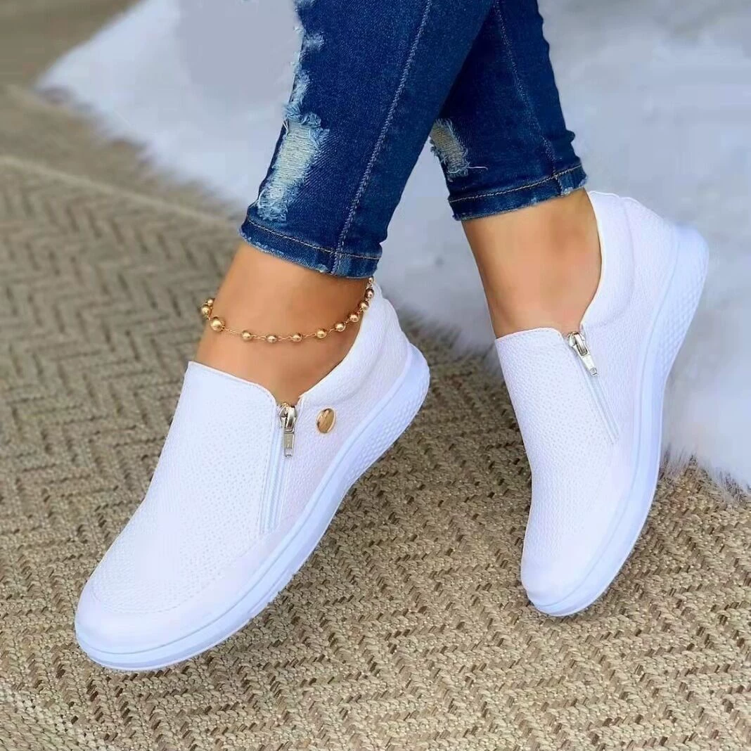 Кроссовки Aliexpress женские с молнией, текстильная верхняя часть, осенние, размеры 35–43