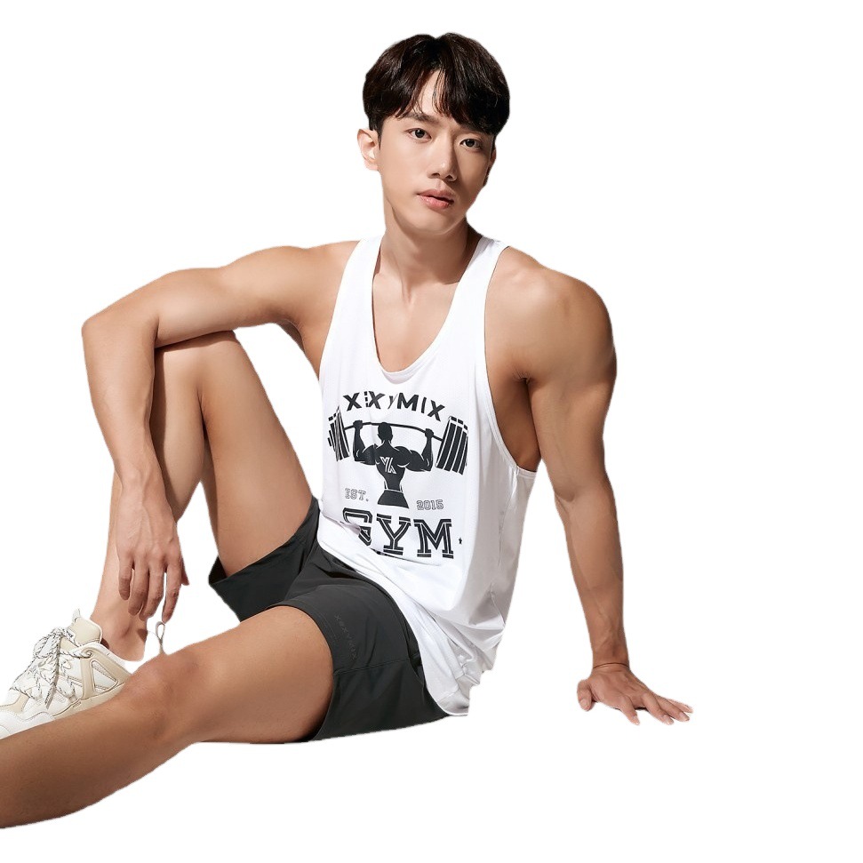 Muscle summer brothers new men's sports casual running gym workout mesh quick-drying sleeveless vest