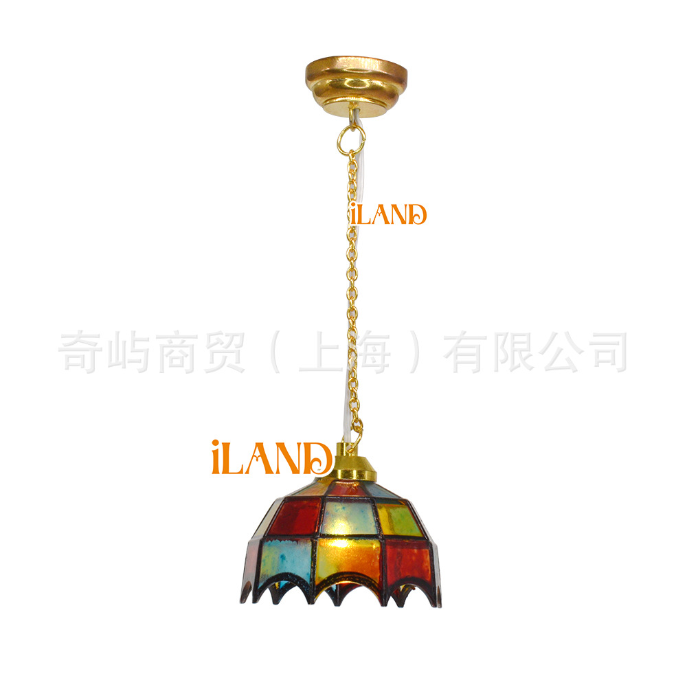 Battery type without wire 1:12DIY doll house DOLLHOUSE mini color chandelier