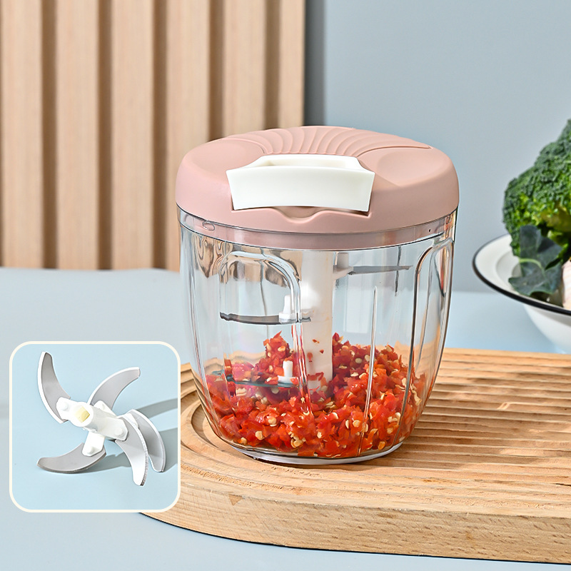 Picador Manual de Ajo con Cuerda de Plástico Multifuncional para Cocina