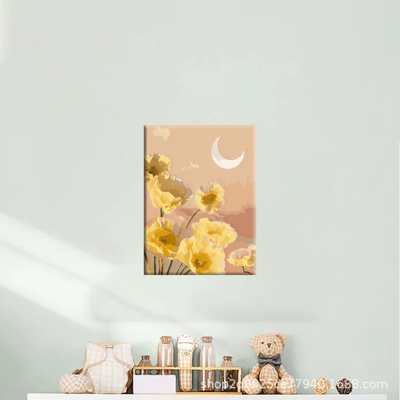 40*50 оптовая DIY дистанционная цифровая масляная живопись вручную заполненная акриловая горяче-стиль декоративный пейзаж цветочное заполнение декоративная живопись