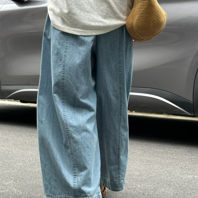 Japanese-Style Cotton and Linen Jeans for Women, Summer Thin Style, Plus-Size, Relaxed Style Wide-Leg Pants, Petite, Super Popular Cropped Pants Japanese-Style Cotton and Linen Jeans for Women, Summer Thin Style, Plus-Size, Relaxed Style Wide-Leg Pants, Petite, Super Popular Cropped Pants