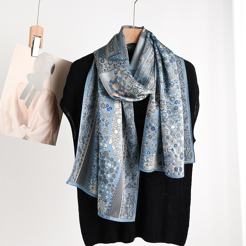 Retro light and thin silk scarf, cloak, boho style
