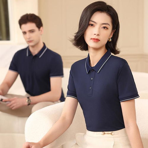 Custom POLO shirts workwear double knit single collar T-shirt short sleeve workwear group cultural shirts logo printing