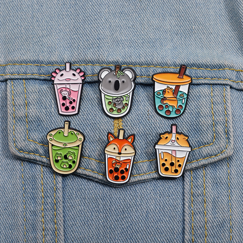 6g Weight Brooches Classification Holiday, Daily Occasion Zinc alloy Material Animal, Cup Pattern Unisex Gender Plating Design Cute Style Cute Pin Animal Cup Zinc Alloy Plating Unisex Brooches 7