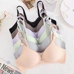 Caixianer 3302 中綿入り3列ボタン付き滑り止めショルダーストラップ、調節可能なカップ表面、肌に優しく繊細、ノンワイヤー、通気性のある下着