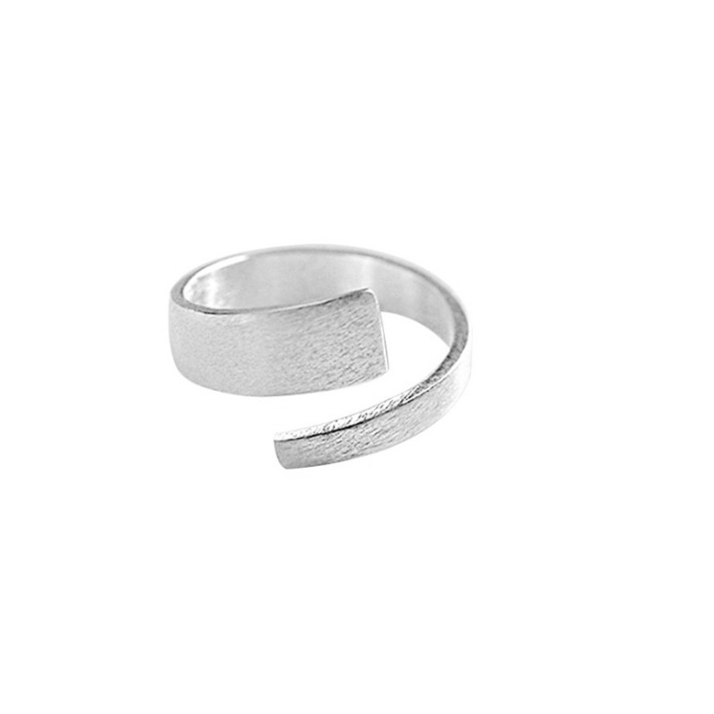 s925 Open Simple Brushed Plain Ring, Korean Sterling Silver Jewelry Wholesale_voghion.com