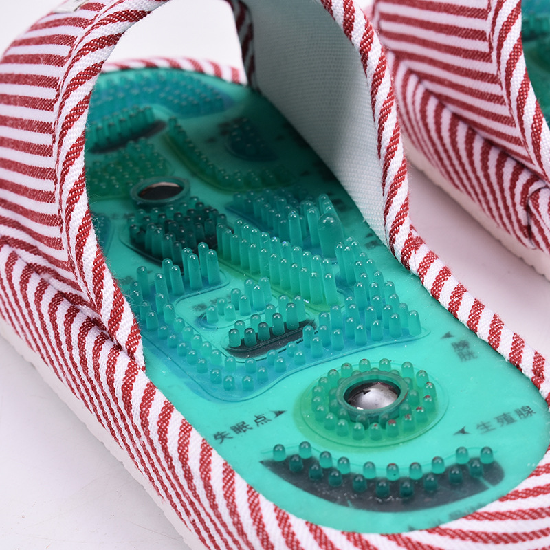 穴位磁疗按摩拖鞋男女防滑足疗鞋足底脚底鹅卵石按摩鞋春夏季