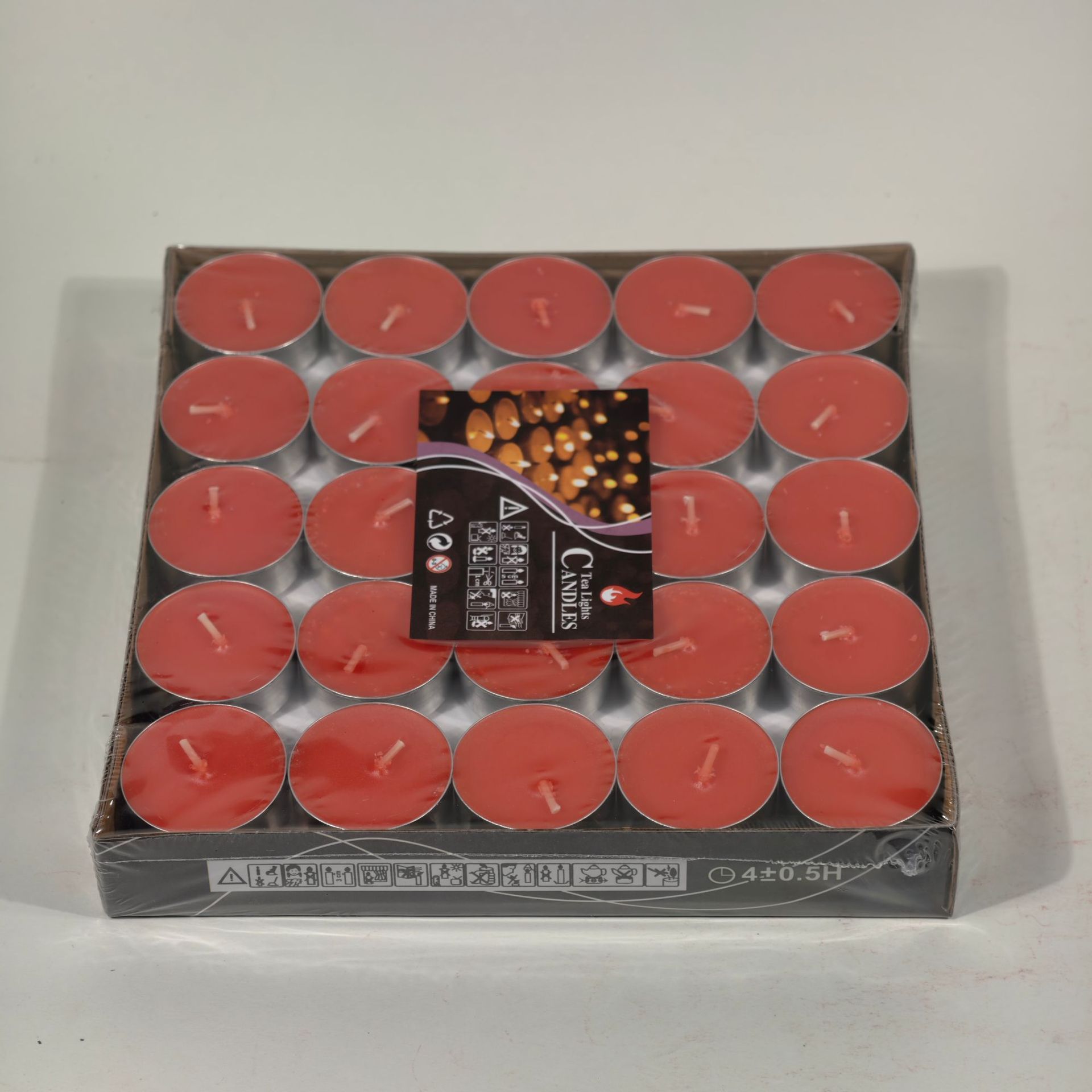 Fábrica al por mayor cáscara de aluminio té redondo cera Día de San Valentín propuesta Mostrar mapa Hotel té cocina fuego libre de humo pintura pequeña vela transfronteriza
