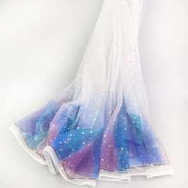 软网星月纱 烫金闪光星星网眼布料 婚庆舞台鲜花装饰纱裙网布