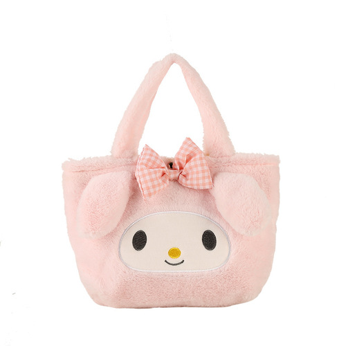 Cute plush handbag  new cartoon dog multi-color furry small shoulder bag grabber doll bag