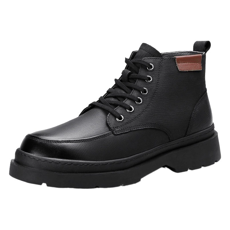 Jihua 3515, зимние уличные новые хлопковые сапоги, теплая холодостойкая обувь с защитой от столкновений, Мужская обувь из натуральной кожи, износостойкая кожаная обувь