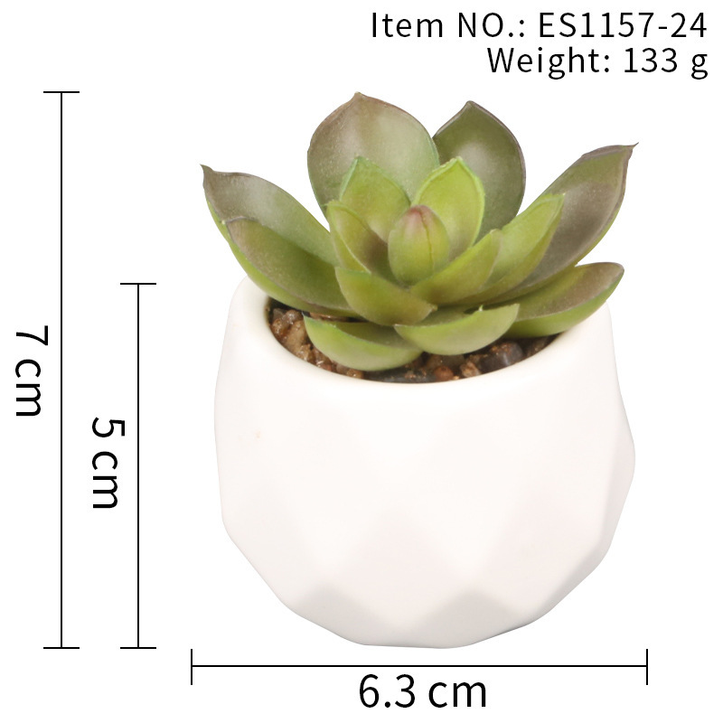 Maceta de cerámica para suculentas artificiales de oficina, mini suculenta rosa, taza de diamante, gran venta, entrega instantánea, irrompible, alta simulación.