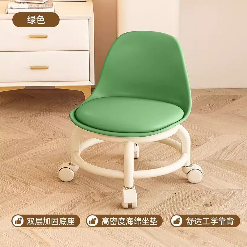 万向轮亚克力透明凳子静音美缝矮凳儿童带娃学步凳网红小椅子滑轮|undefined