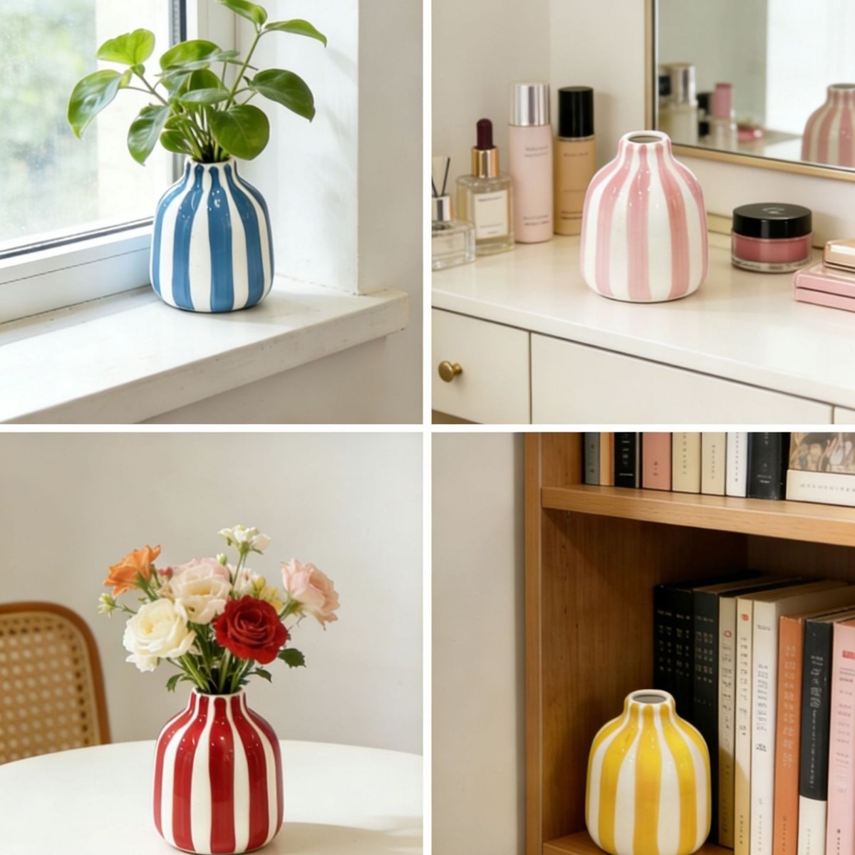 Nórdico simple azul diamante jarrón de cerámica alta sensación de lujo ligero punto de onda arreglos de flores decoración de la sala de estar una alquiler