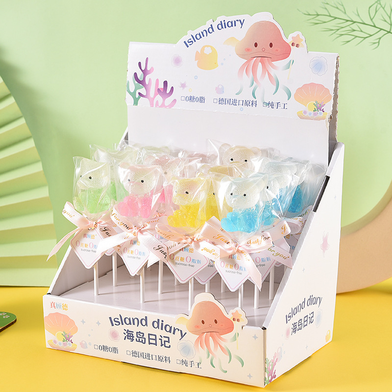 Source Factory Candy Wholesale Children's Healthy Snacks 4D Stereo Gradient Sugar-Free Lollipop Leisure Food