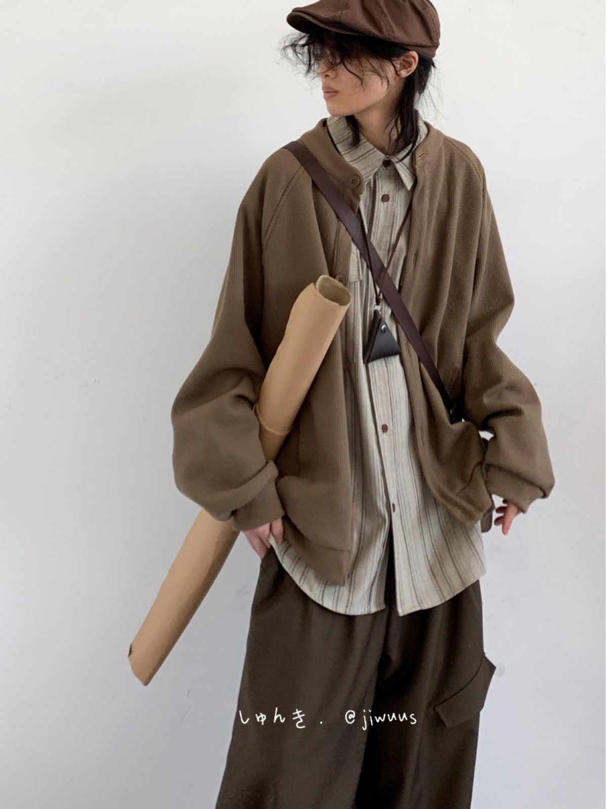 Demi-season Japanese retro solid jacket for men and women