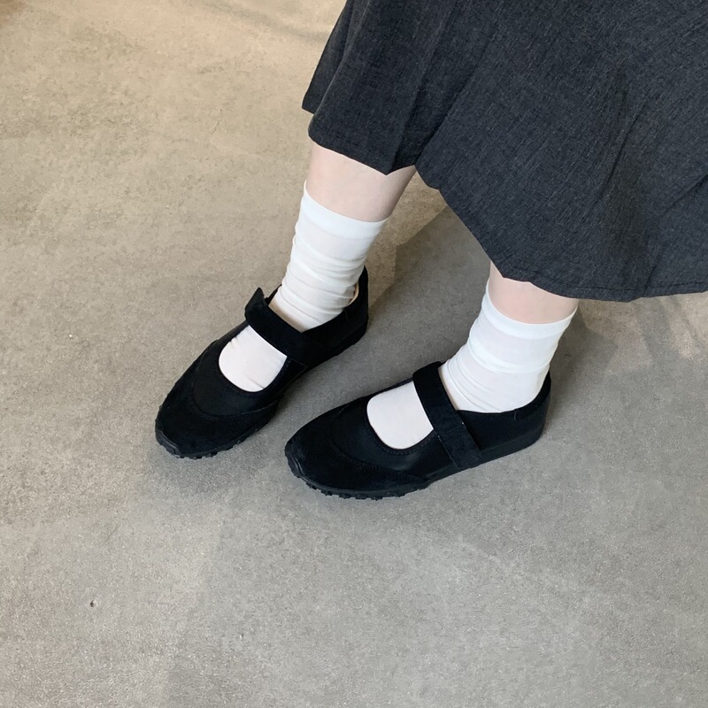复古圆头魔术贴玛丽珍鞋女2025秋季新款时尚软底休闲芭蕾厚底单鞋|undefined