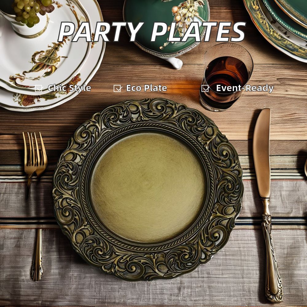 Comercio exterior suministro de platos retro europeos almohadilla de plato de banquete diseño artesanal plato de alto nivel fabricante de plato antiguo