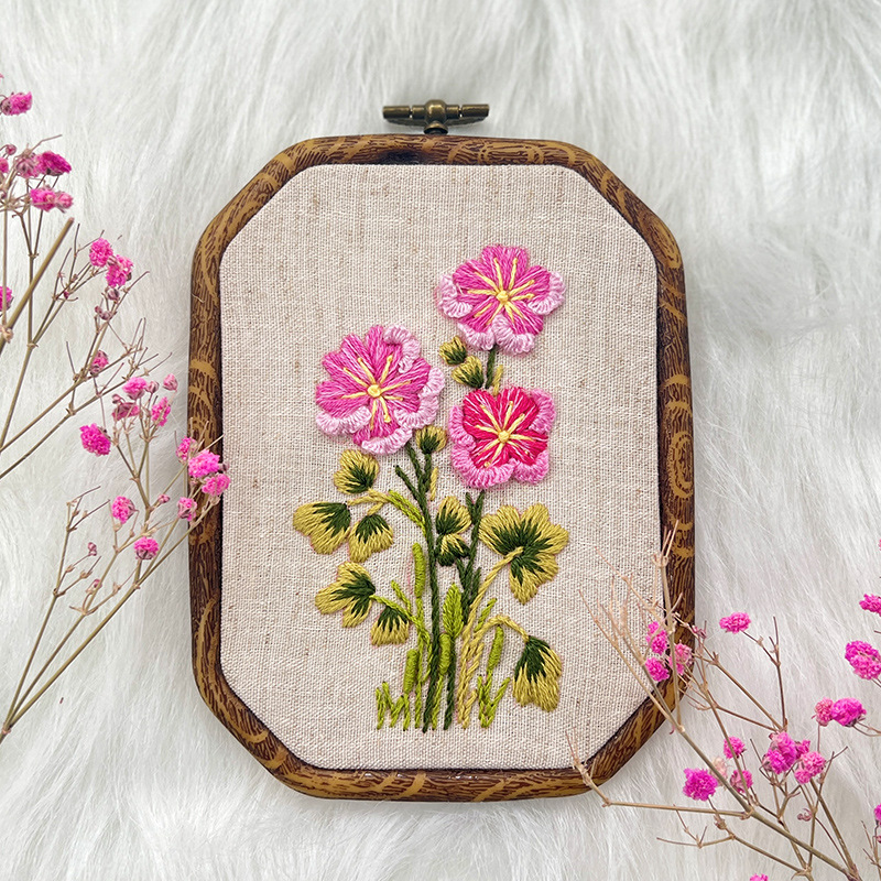 Flor y hierba bordado DIY paquete material hecho a mano decorativo colgante pintura Lu bordado punto de cruz tela Europea lirio colgando pintura