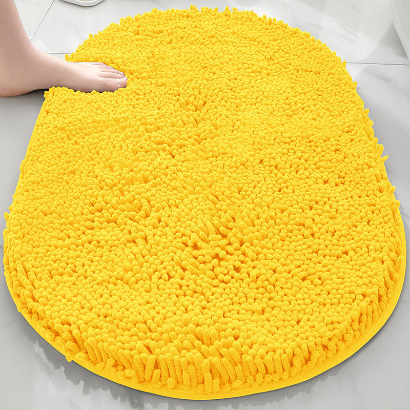 Alfombra absorbente de baño de chenilla ovalada Alfombra de pie de puerta de baño Alfombra antideslizante de entrada de baño Alfombra de dormitorio