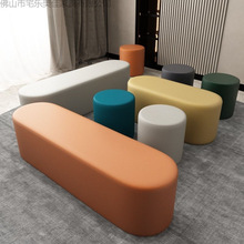 换鞋凳家用试鞋凳卧室床尾凳沙发凳幼儿园组合圆头凳服装店长沙发
