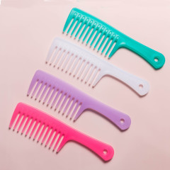 Wholesale Factory Plastic High-Transparency Large Wide-Tooth Comb with LOGO Customization, Household Straightening Hairbrush for Frizz-Free Styling