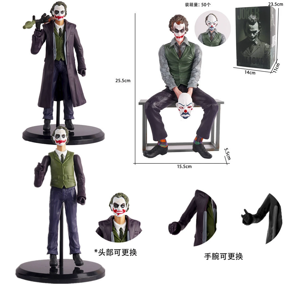 Трансграничная горячая распродажа клоуна сменная голова классическая украшение клоуна DC Хит Леджер Темный рыцарь ручной модели