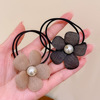 Cloth, advanced hair rope from pearl, hair accessory, simple and elegant design, flowered, high-quality style, wholesale