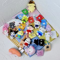 日系新款现货爱心扣猫咪。美乐蒂，库洛米毛绒玩具公仔小挂件