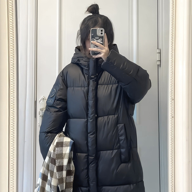 Ropa de algodón para mujeres de rodillas largas 2025 invierno nuevo estilo coreano chaqueta de algodón suelta estudiantes de capa de algodón de pluma gruesa