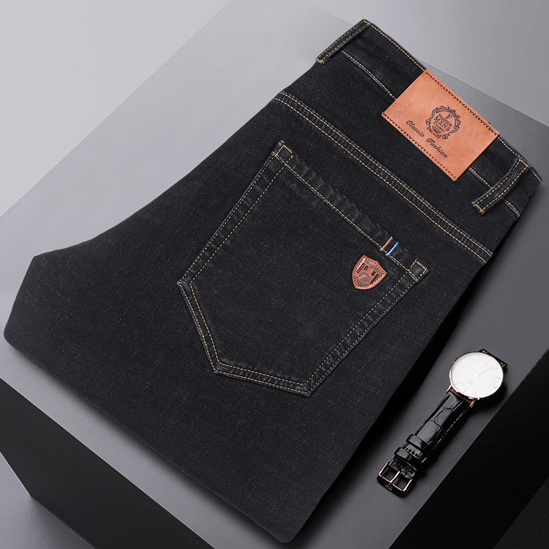 Men's Jeans for Spring and Autumn, Cotton, Large Size, Casual Men's Pants, Low Price, High Volume Sales, Loose Straight-Leg Denim Trousers for Young and Middle-Aged Men