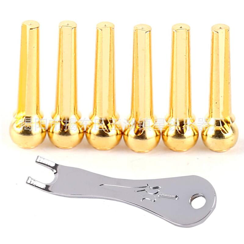 Guitar brass string nail pure copper guitar fixed string vertebral guitar bridge pin brass acoustic guitar string column pressure string nail