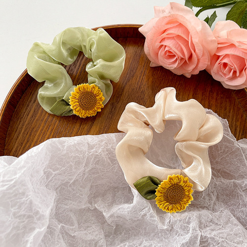 Korean fresh large intestine hair band summer fat intestine head flower head rope sweet rubber band sunflower accessories hair accessories wholesale