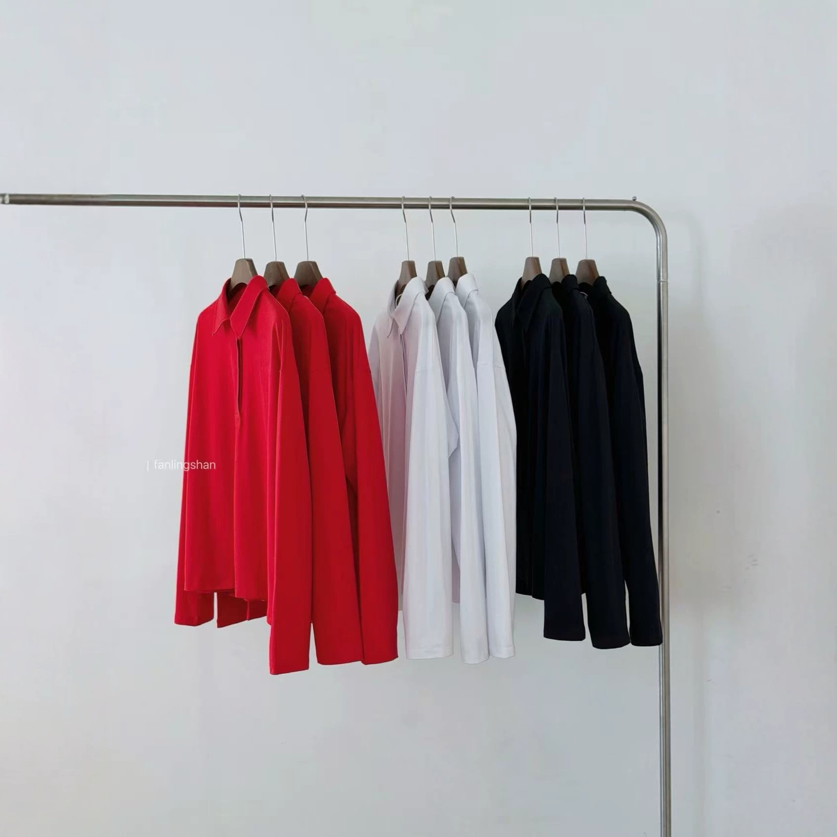 Original order, Row style minimalist solid color classic combed cotton polo shirt, women's spring style relaxed casual top.