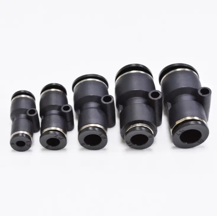 高品质Pu直联蓝色快速管接头一键式推入管空气塑料气动接头