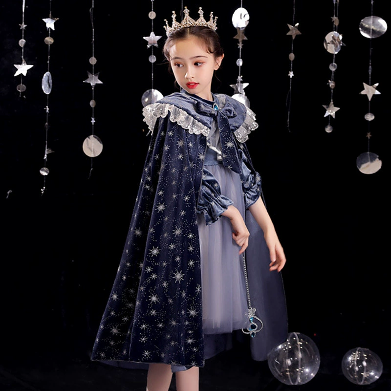 Хэллоуин детский шаль для девочек Рождественский фланелевый плащ Frozen Frozen Принцесса Айша накидка