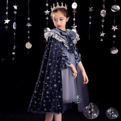 Halloween children's cloak for girls, Christmas plush robe, Frozen Elsa princess cape overlay cloak