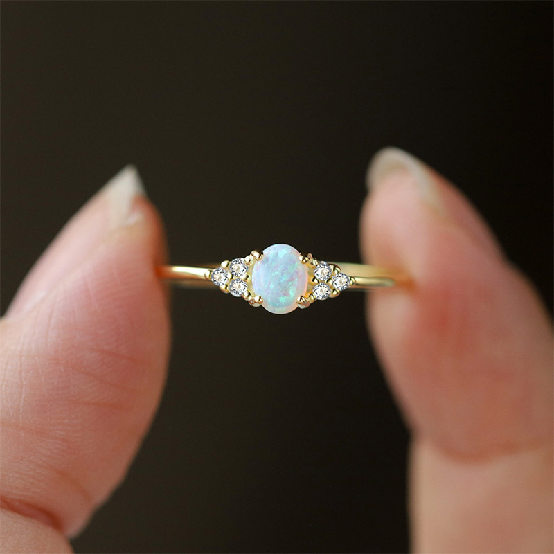Holiday, Daily Occasion 1 Piece 925 Sterling Silver Opal Geometric Knot Opal Rings