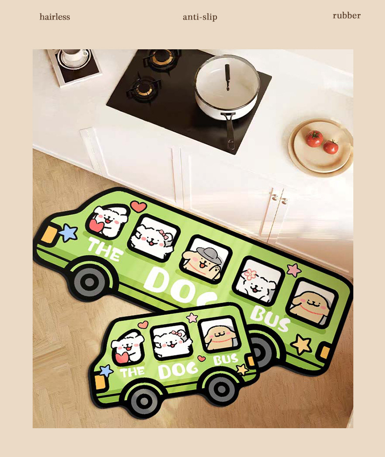 Kitchen Diatom Mud Mat 2024 New Absorbent Non-slip Oil-proof Special Cartoon Long Foot Mat Wash-free Soft Mat
