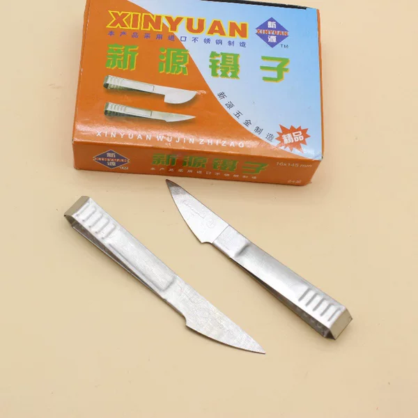 Household stainless steel multi-function pointed knife pig hair clip vegetable market pulling pig feather goose feather duck feather tool