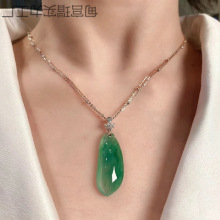 天然缅甸冰种福瓜翡翠吊坠老坑a货满绿豆子平安扣玉坠男女款带证