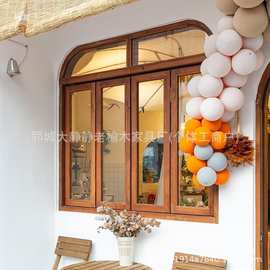 榆木窗户民宿厨房新中式实木窗框复古窗户花店餐厅平推民宿窗框