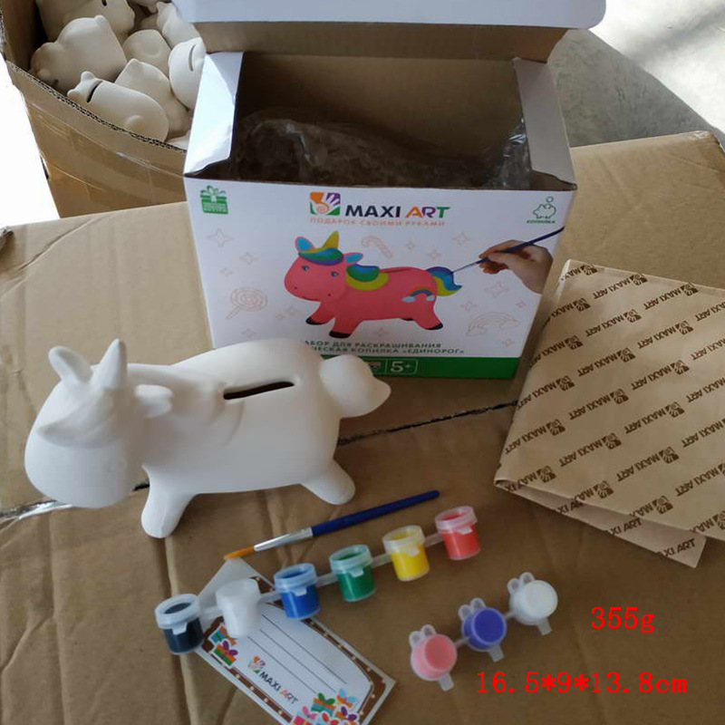 Niños pintados nootropina muñeca de cerámica acuarela embrión blanco DIY graffiti coloreado juguetes almacenamiento al por mayor