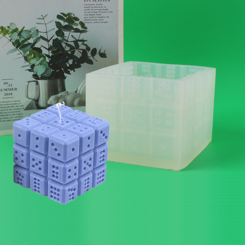 Multi-Cara multi-punto tridimensional dados aromaterapia vela molde DIY yeso jabón hecho a mano jabón molde de silicona en stock