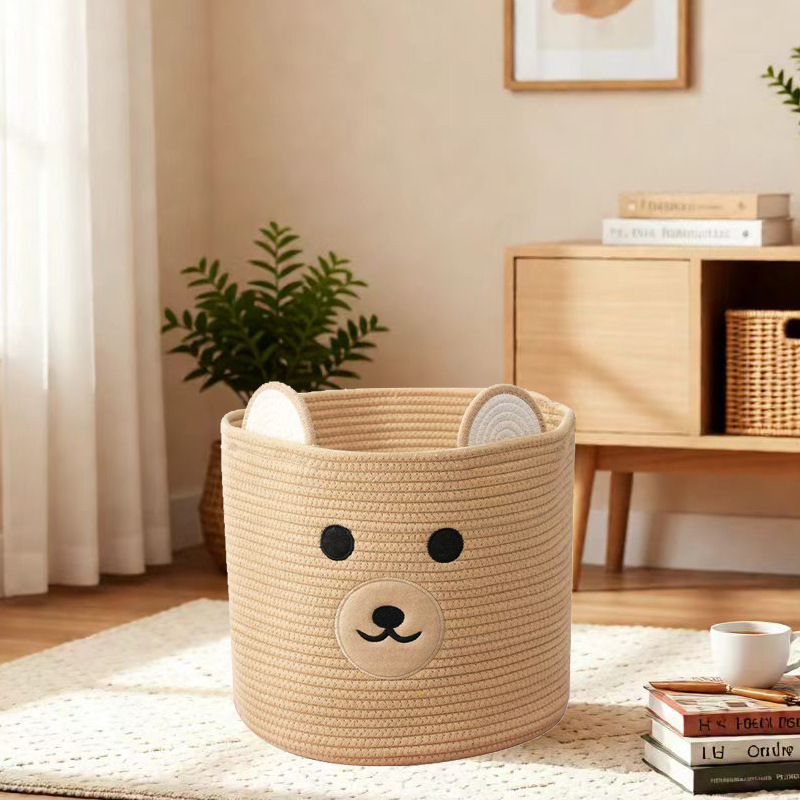 Panier de rangement en rotin tressé main avec couvercle anses_voghion.com