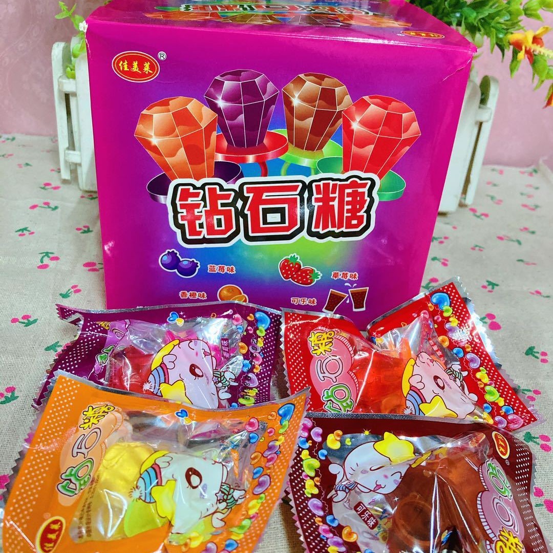佳美莱钻石糖戒指糖80后怀旧零食童年创意趣味糖果手指棒棒糖