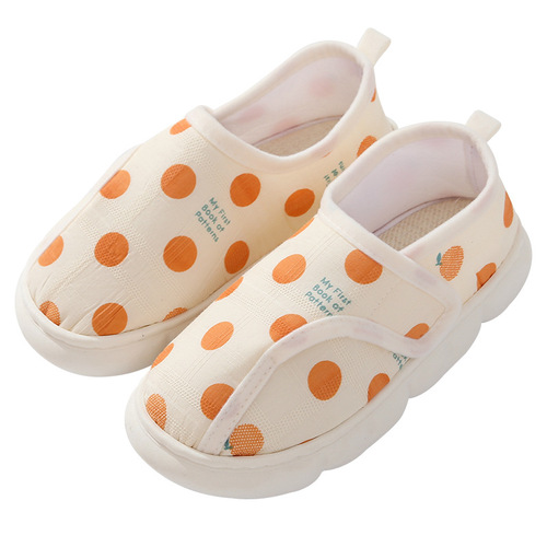 Spring and Summer New Magic Tape Postpartum Shoes for Mothers, Summer with Heel Wrap, Breathable, Soft Sole Indoor Cotton Slippers for Pregnant Women